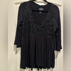 Torrid size 1 black baby doll shirt